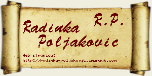 Radinka Poljaković vizit kartica